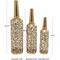 Gold Metal Abstract Patterned Vase with Open Frame Design Set